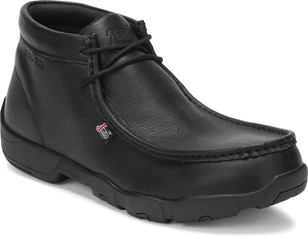 Justin black shop steel toe boots